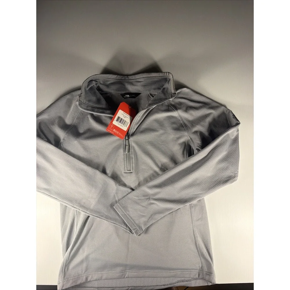 NWT The North Face Mountain Peaks 1/4 Zip Fleece Men M Gray Hired Logo
